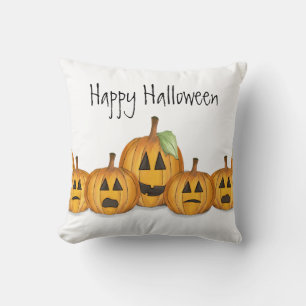 Happy Halloween Cute Simple Pumpkins Cushion