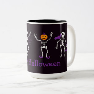 Happy Halloween Cute Skeletons  Two-Tone Coffee Mu Mug