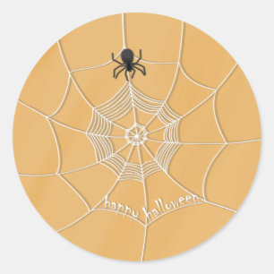 Happy Halloween Cute Spooky Spider Wed Classic Round Sticker