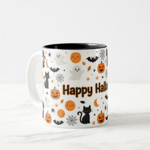 Happy Halloween Cute Spooky Two-Tone Coffee Mug