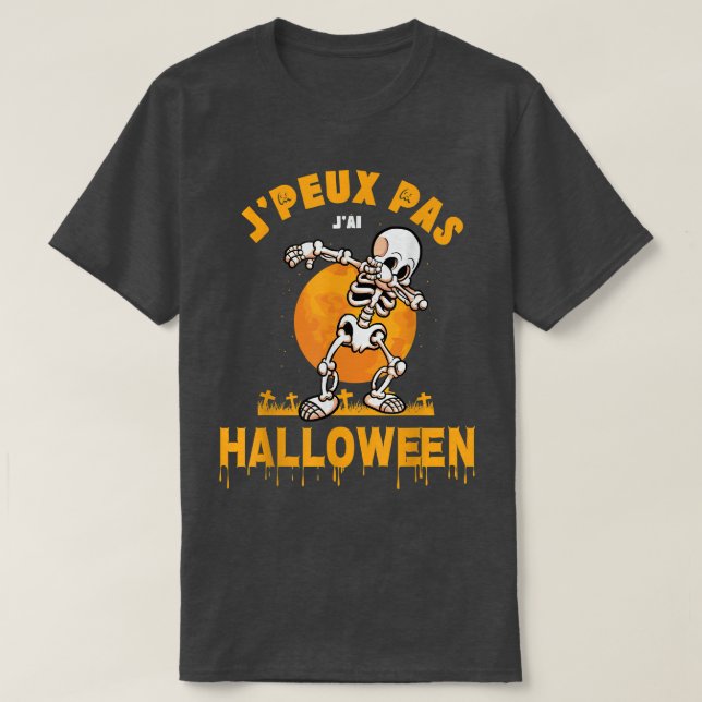 Happy Halloween Dabbing Skeleton Humour Dab  T-Shirt (Design Front)