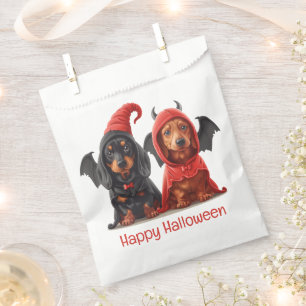 Happy Halloween Dachshund Dogs Devil Bat Favour Bag