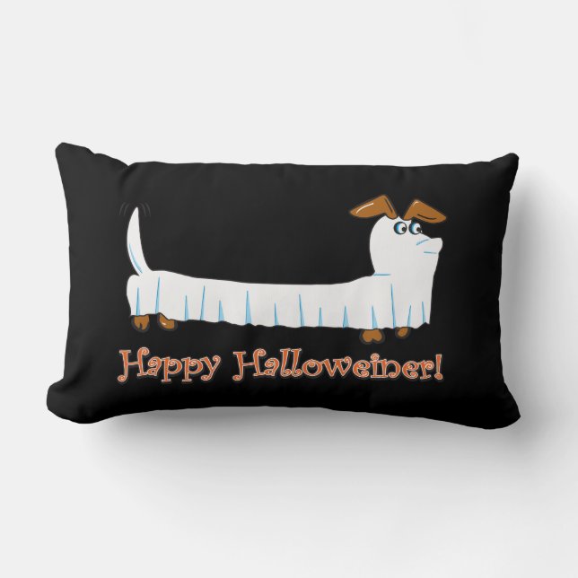 Happy Halloween Dachshund Lumbar Cushion (Front)