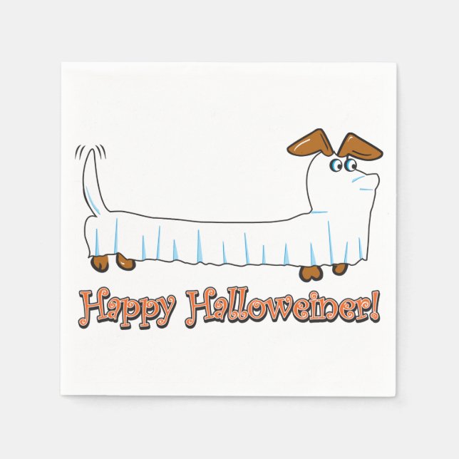 Happy Halloween Dachshund Napkin (Front)