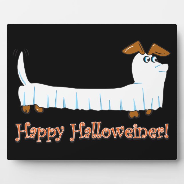 Happy Halloween Dachshund Plaque (Front)