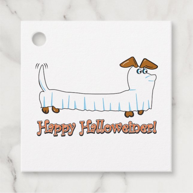 Happy Halloween Dachsund Favour Tags (Front)