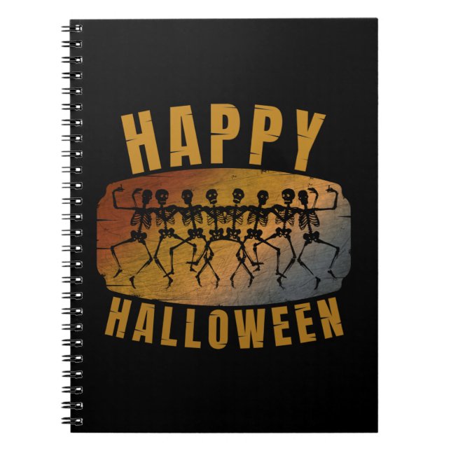 HAPPY HALLOWEEN DANCING SKELETON NOTEBOOK (Front)