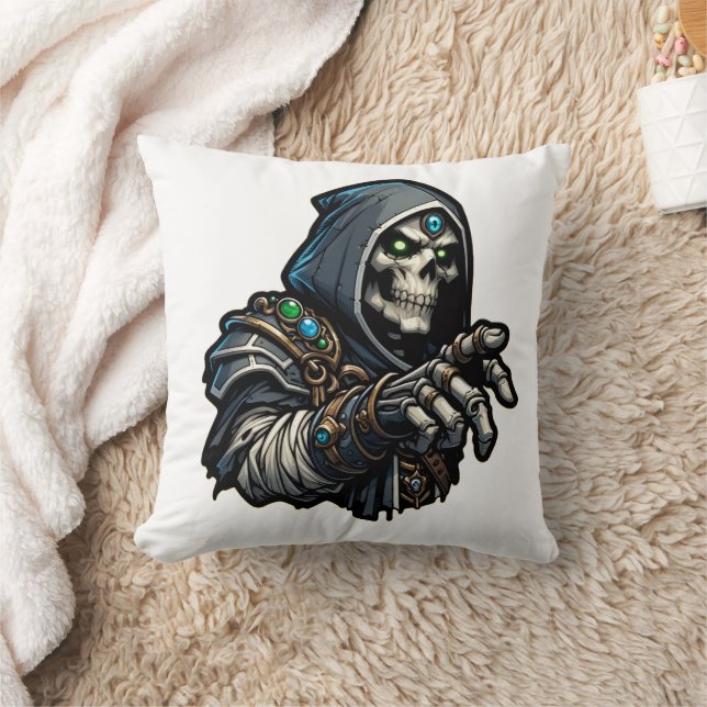 Happy Halloween - Dancing Skeleton Throw Pillow (Blanket)