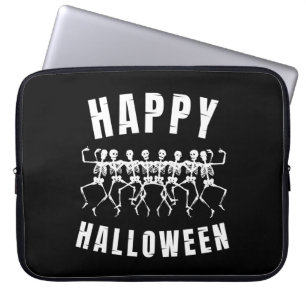HAPPY HALLOWEEN DANCING SKELETONS LAPTOP SLEEVE