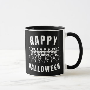 HAPPY HALLOWEEN DANCING SKELETONS MUG