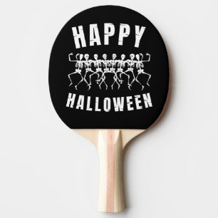 HAPPY HALLOWEEN DANCING SKELETONS PING PONG PADDLE