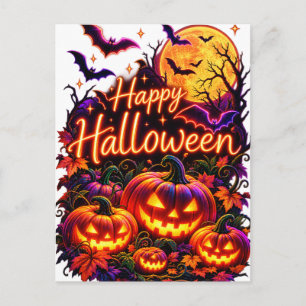 Happy Halloween dark design Postcard