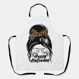 Happy Halloween Day 2021 Halloween Leopard Mum Apron
