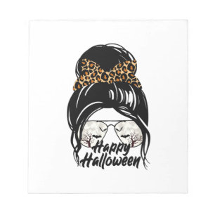 Happy Halloween Day 2021 Halloween Leopard Mum Notepad