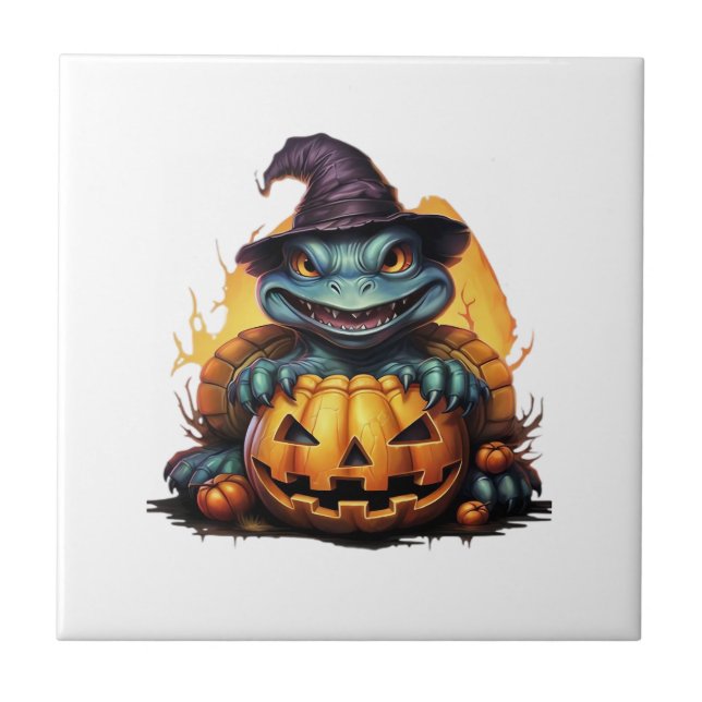 Happy Halloween Day - Funny Halloween Classic T-Sh Ceramic Tile (Front)