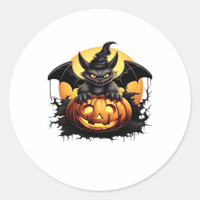 Happy Halloween Day - Funny Halloween Classic T-Sh Classic Round Sticker (Front)