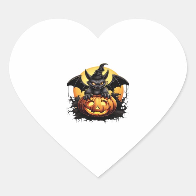 Happy Halloween Day - Funny Halloween Classic T-Sh Heart Sticker (Front)