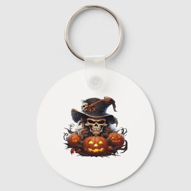 Happy Halloween Day - Funny Halloween Classic T-Sh Key Ring (Front)