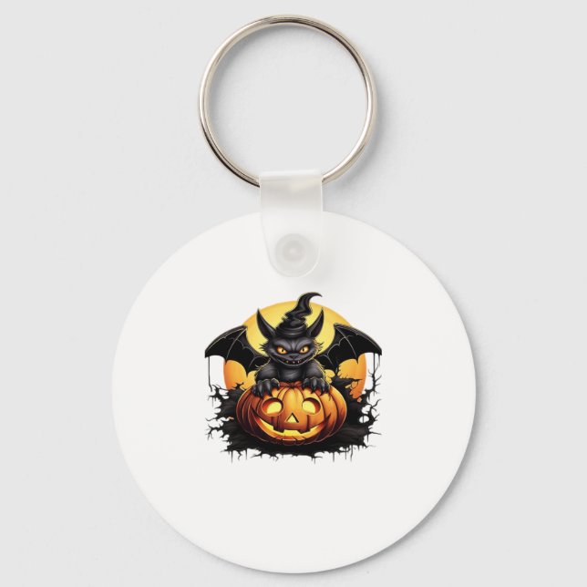 Happy Halloween Day - Funny Halloween Classic T-Sh Key Ring (Front)