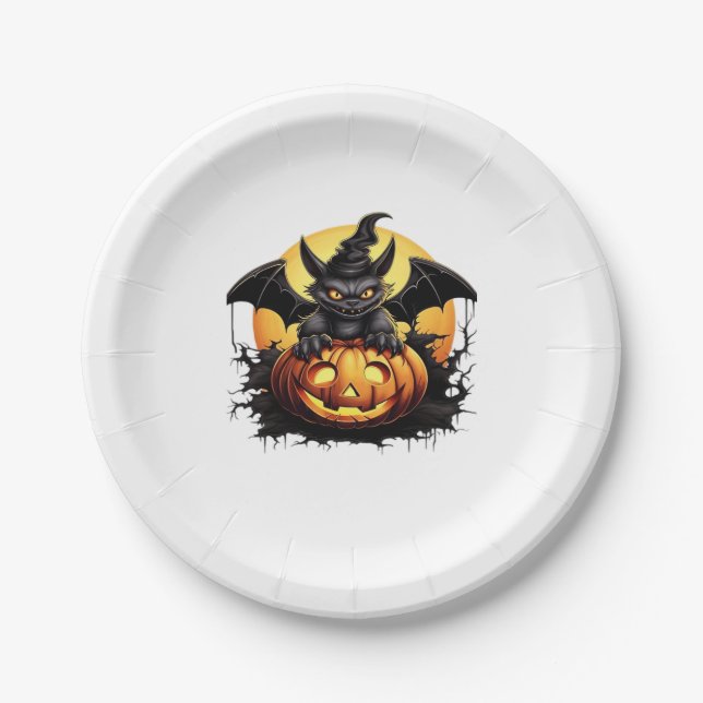 Happy Halloween Day - Funny Halloween Classic T-Sh Paper Plate (Front)