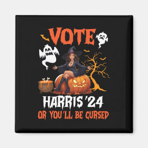 Happy Halloween Day Vote Harris 2024 Or You Will B Magnet