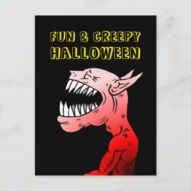 Happy Halloween Demon Holiday Postcard (Front)