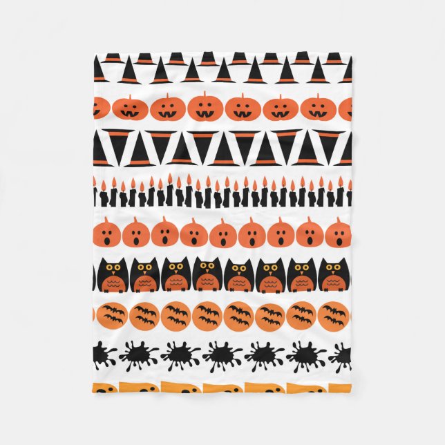 Happy Halloween Design Fleece Blanket (Front)