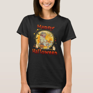 Happy Halloween Dinosaur Pumpkin T Rex Lover Witch T-Shirt