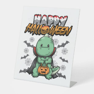 Happy Halloween Disguised Dragon Pedestal Sign