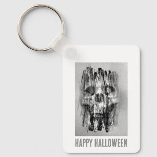 Happy Halloween. Distressed skull Key Ring