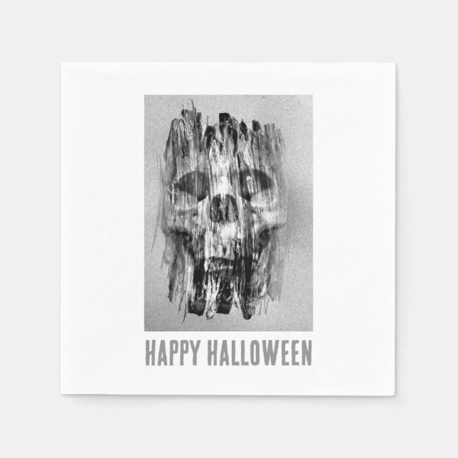 Happy Halloween. Distressed skull Napkin (Front)
