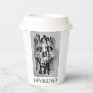 Happy Halloween. Distressed skull Paper Cups