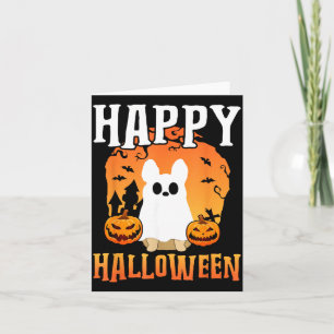 Happy Halloween Dog Ghost Card