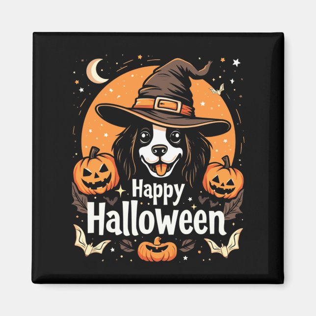 Happy Halloween Dog Long Sleeve Magnet (Front)