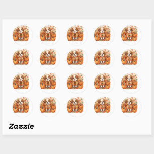 Happy Halloween Dog Lovers Fall Scrapbook Classic Round Sticker