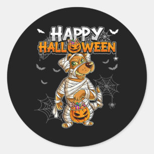 Happy Halloween Dog Mummy Classic Round Sticker