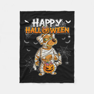 Happy Halloween Dog Mummy Fleece Blanket