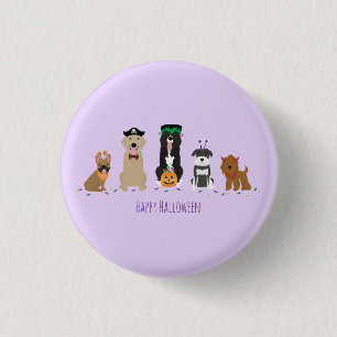 Happy Halloween Dogs Purple 3 Cm Round Badge