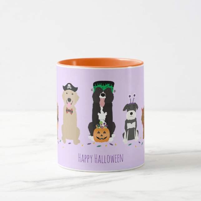 Happy Halloween Dogs Purple Mug (Center)