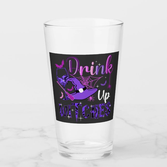 Happy Halloween- Drink up Witches Glass (Front)