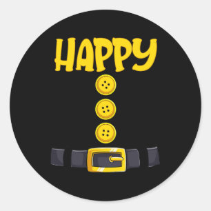 Happy Halloween Dwarf Costume Colour Matching  Classic Round Sticker