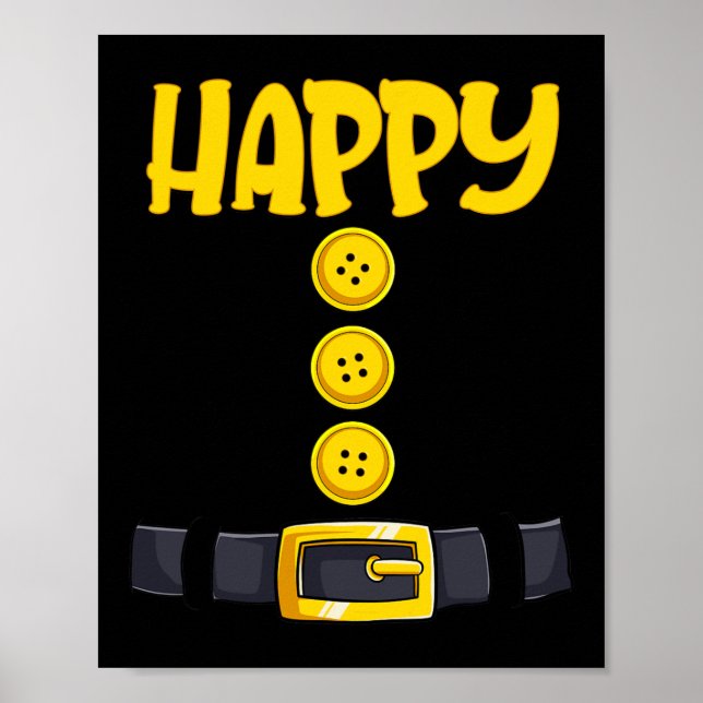 Happy Halloween Dwarf Costume Colour Matching  Poster (Front)