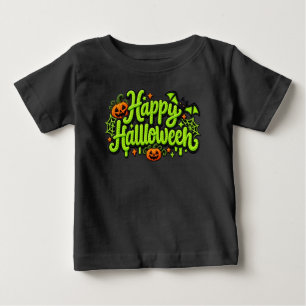 Happy Halloween Embroidery Baby T-Shirt