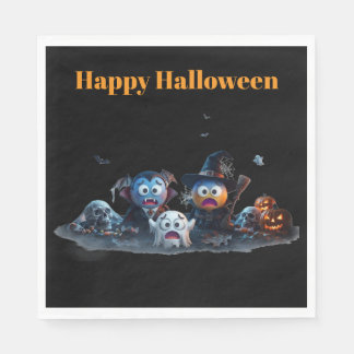 Happy Halloween Emoji Napkins. Napkin