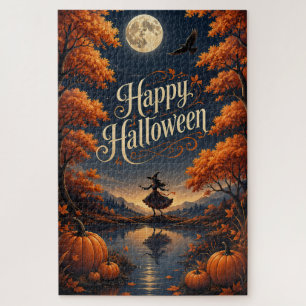 Happy Halloween Enchanted Autumn Pumpkin Jigsaw Puzzle