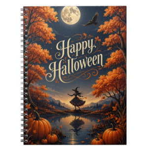 Happy Halloween Enchanted Autumn Pumpkin Notebook