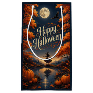 Happy Halloween Enchanted Autumn Pumpkin Small Gift Bag