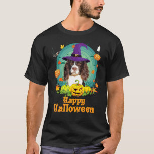 Happy Halloween English Springer Spaniel Dog Pumpk T-Shirt