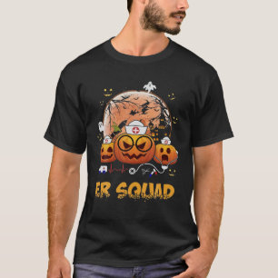Happy Halloween ER Squad Funny Pumpkin Nurse T-Shirt