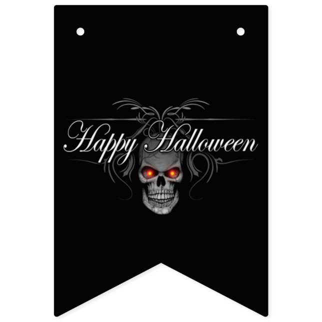 Happy Halloween Evil Skull Bunting (First Flag)